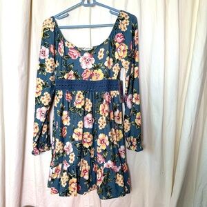 Derek Heart‎ Midi LS Dress Stretchy Women's Sz S Super Soft Cottagecore NWT